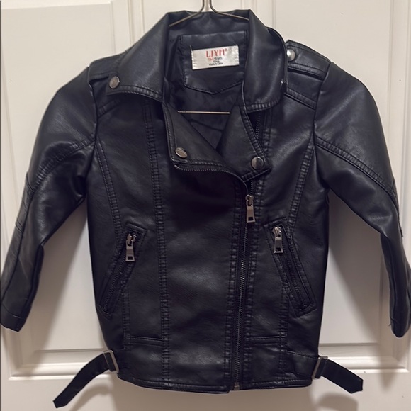 Lively Other - Lively Black Moto Jacket Faux Leather Asymmetrical